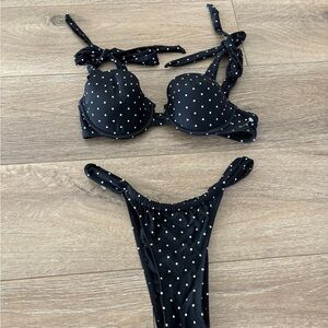 Black Polka Dot Bikini Set